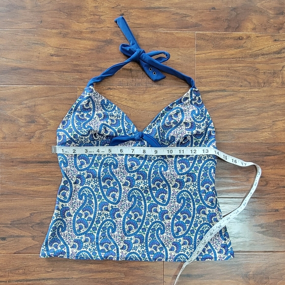 Converse Tankini Summer Swimsuit Paisley Top Blue Size Small - Picture 10 of 12